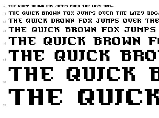 Pixel Azure Bonds font waterfall
